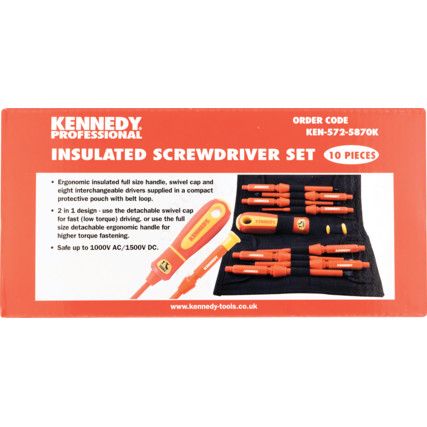 Kennedy 10pc VDE Approved Insulated Screwdriver Set