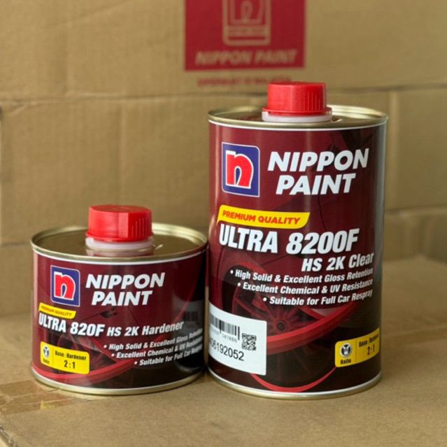 NIPPON PAINT 8200F ULTRA HIGH SOLID CLEAR COAT 1L SET WITH HARDENER 500ML 2:1