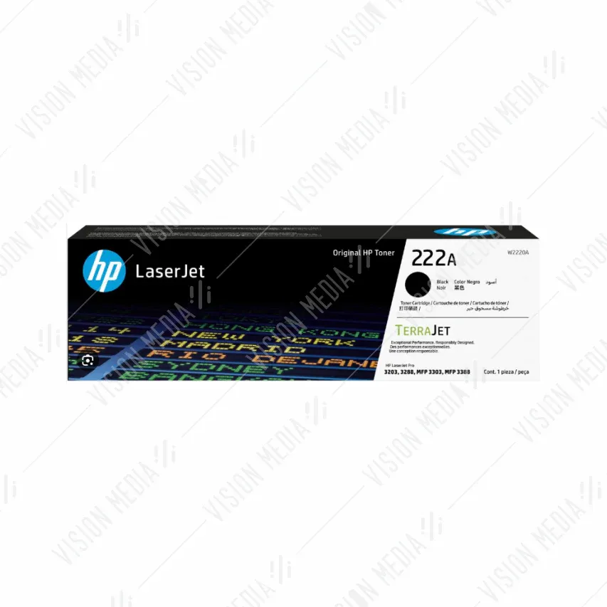 HP 222A Black Original LaserJet Toner Cartridge W2220A