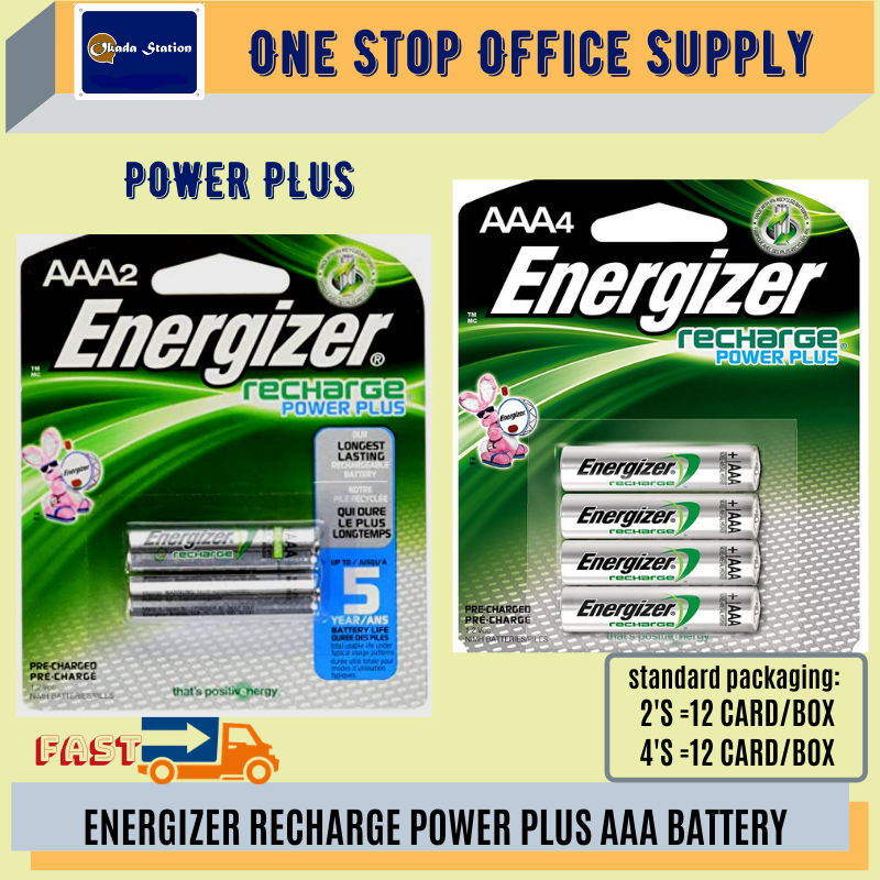 ENERGIZER RECHARGEABLE BATTERY / SIZE AAA / 2 IN 1 CRAD / 4 IN 1 / POWERPLUS 700MAH / CHARGEABLE BATTERY / 2AAA / 4AAA / ENERGIZER BATTERY