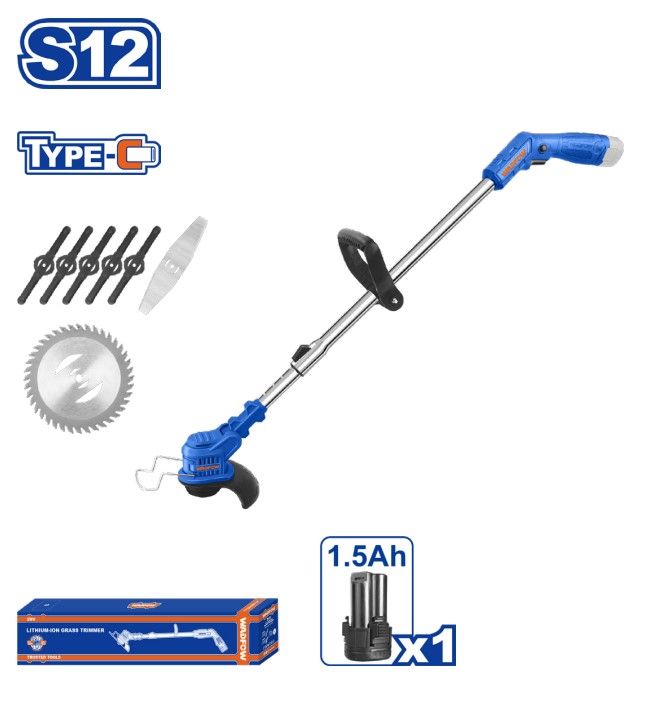 WADFOW WGTS512 12V LITHIUM-ION GRASS TRIMMER (12V,10000/MIN) MESIN RUMPUT BATERI 12V