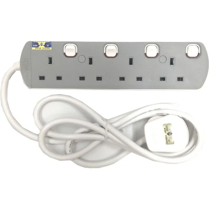 UMS 13A TRAILING POWER EXTENSION PLUG 4 GANG 3 METER