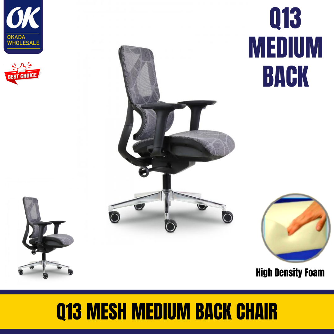 CLASSIC Q13 MESH MEDIUM BACK CHAIR / OFFICE CHAIR / KERUSI PEJABAT