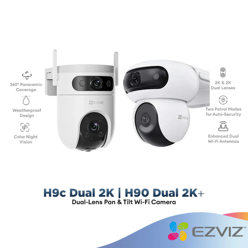 Ezviz H90 | Ezviz H9c Smart Home 2K+ Dual-Lens Pan/Tilt Outdoor Security CCTV Camera