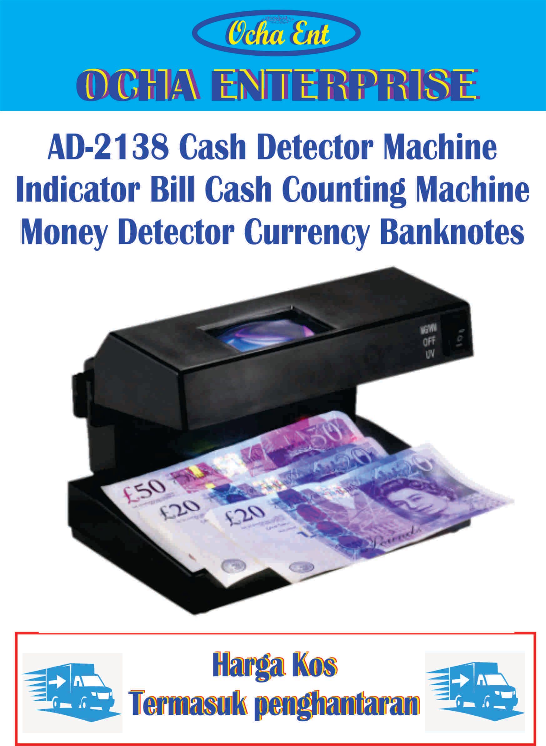 ocha AD-2138 Cash Detector Machine ,Machine Money Detector with Ultraviolet UV and Magnifier