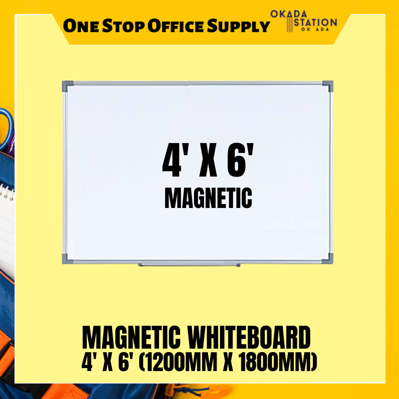 Magnetic Whiteboard With Aluminium Frame 4'' x 6'' /Whiteboard /Magnetic Whiteboard /4' x 6' /Aluminium Frame /Magnetic Whiteboard With Aluminium Frame /Board / SMB-46