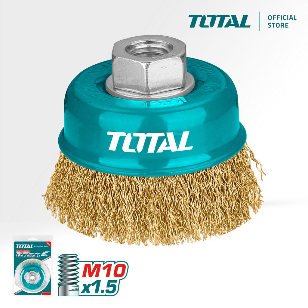 TOTAL WIRE CUP BRUSH FOR PLANING DEBURRING PAINT STRIPPING & CLEAN UP WELD SEAMS (3"/M10) TAC31031.2