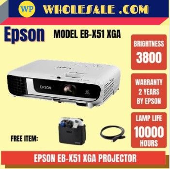 EPSON EB-X51 XGA PROJECTOR / 3800 lumen / EPSON PROJECTOR / SLIM PROJECTOR / PROJECTOR