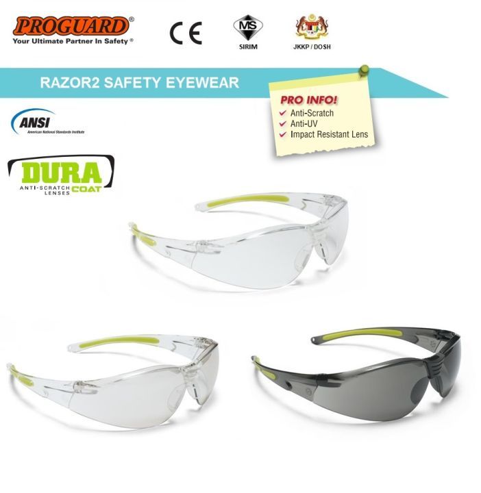 Proguard Razor2 Safety Eyewear Anti Scratch Glasses Anti UV Impact Glasses