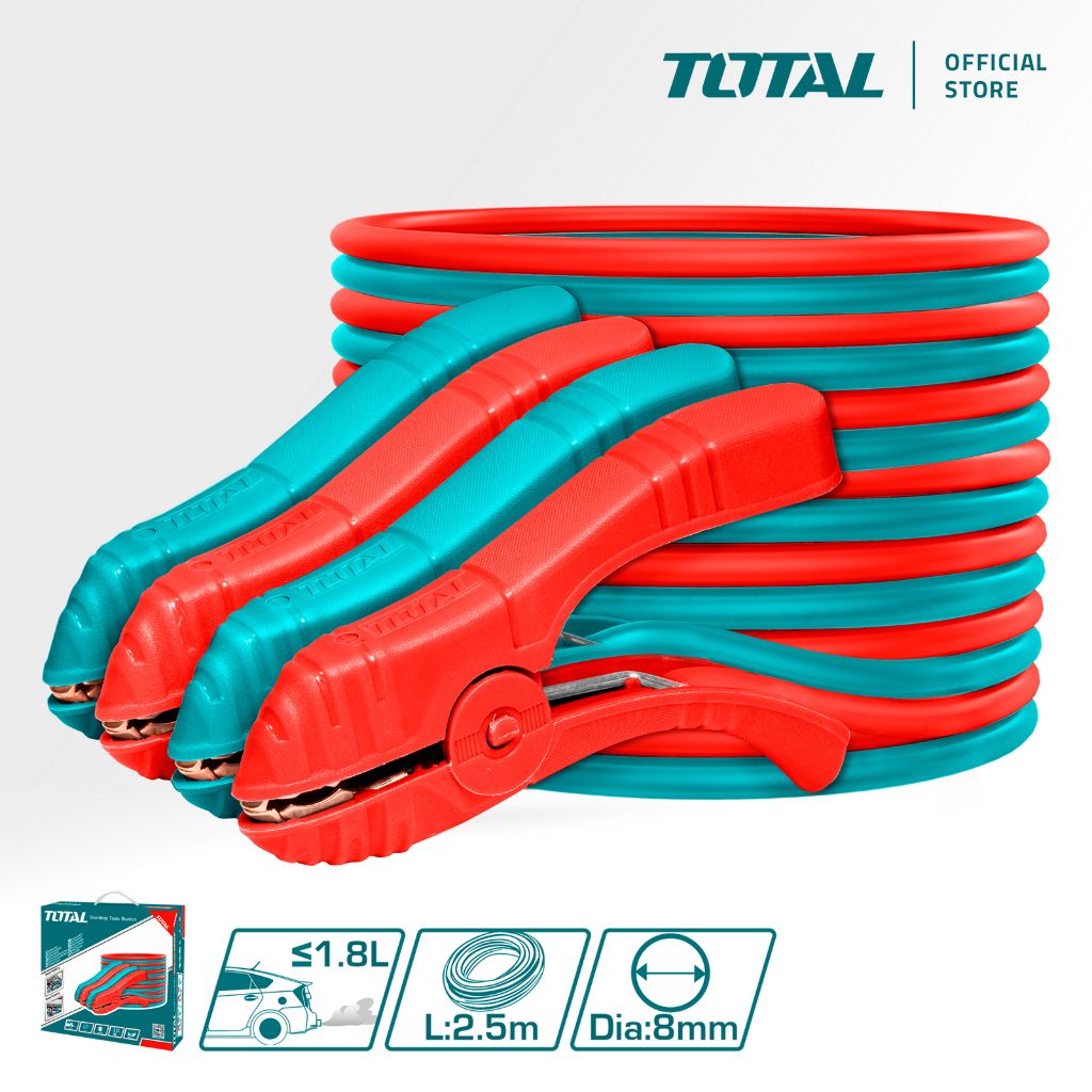 TOTAL PBCA12001 BOOSTER CABLE (SUITABLE FOR VEHICLES WITH ENGINE CAPACITY BELOW OR UP TO 1.8L)