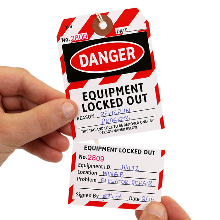 OEM LOTO Tag Double Sided Print Customized (Tear-Stub)