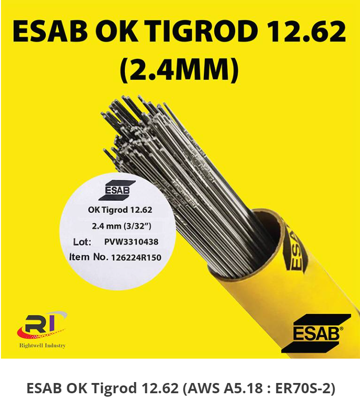 RIGHTWELL ESAB OK TIGROD 12.62 (AWS A5.18 : ER70S-2) 2.4MM