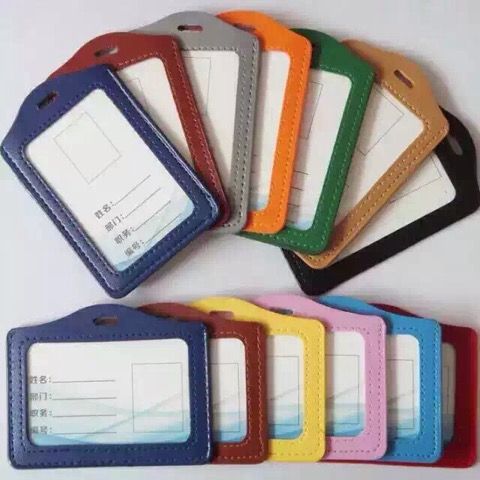 OKADA LEATHER COLOUR NAME BADGE HOLDER ( VERTICAL ) /Okada /Name Badge Holder /Badge /Leather name badge