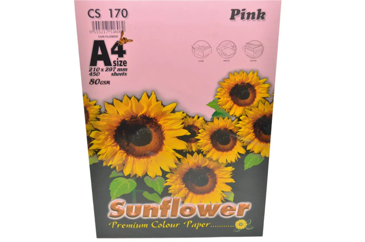 SUNFLOWER A4 COLOR PAPER 80GSM 450 SHEET (LIGHT COLOR)