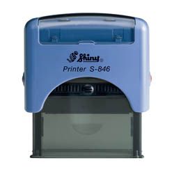 Shiny Self-Inking Rubber Stamp Printer S-846 Blue 65mm x 27mm
