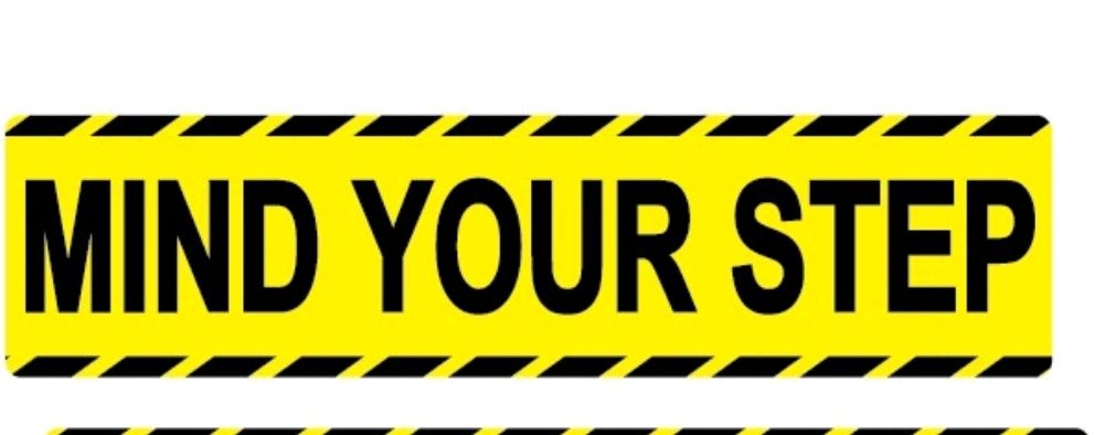 Sticker Mind Your Step Sticker 50mm X 200mm