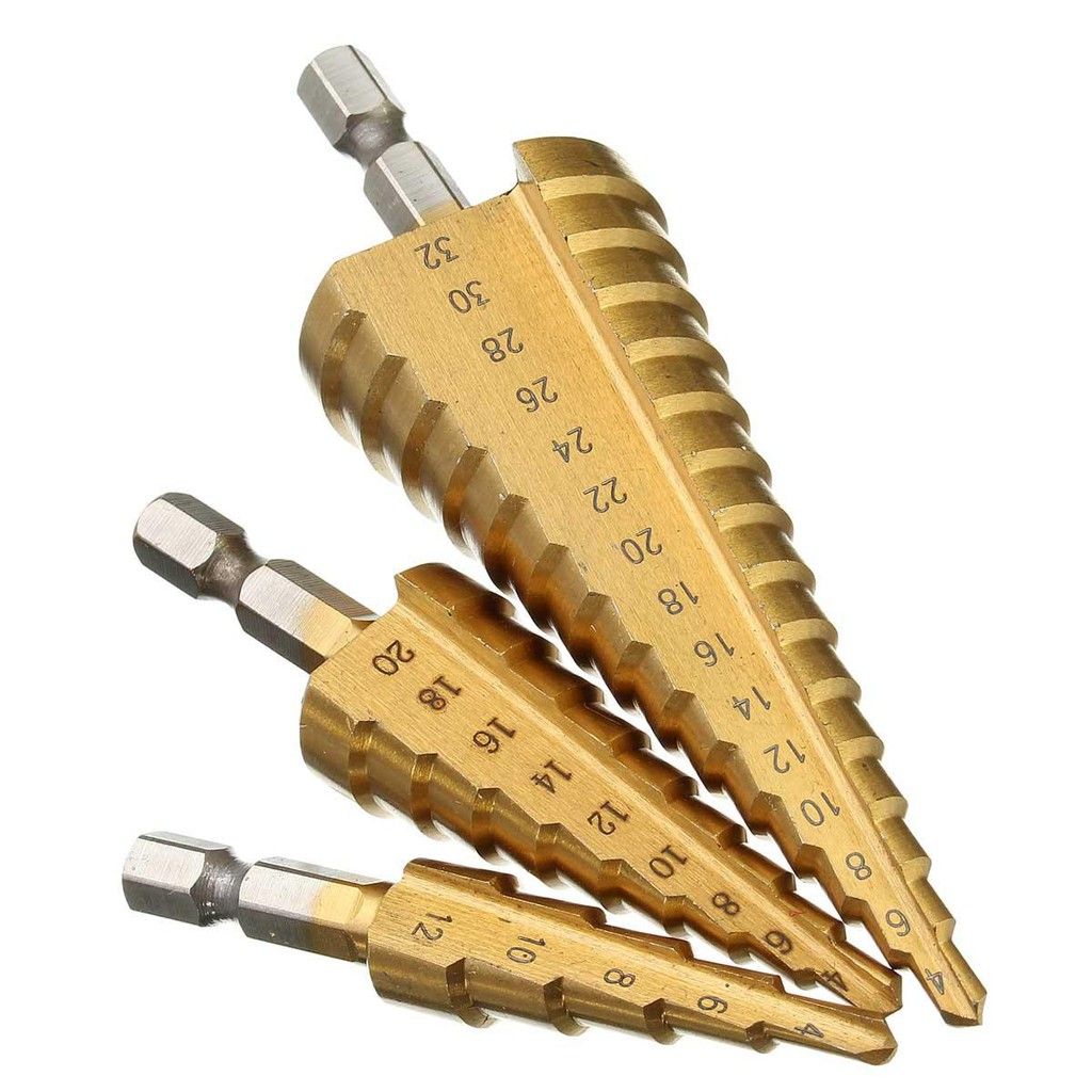 AUROUS (1 PIECE) HSS STEP CONE DRILL BIT 4-12MM / 4-20MM / 4-32MM (FOR STAINLESS STEEL) 6542/M35