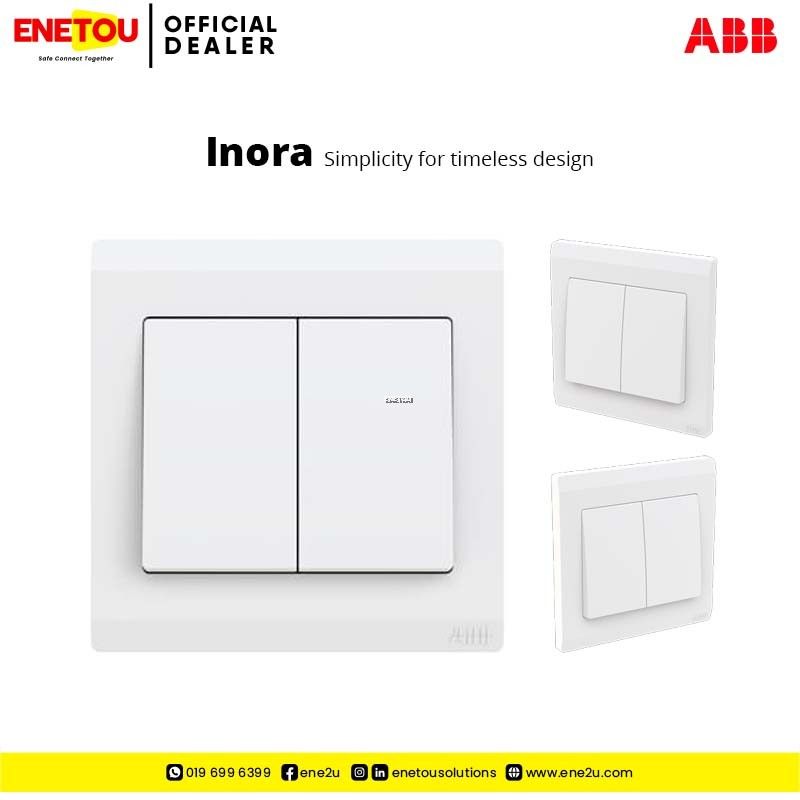ABB INORA BL102 2G 1-WAY SWITCH, WHITE
