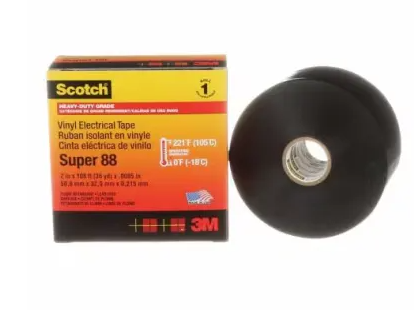 3M Scotch Super 88 Black PVC Electrical Insulation Tape, 19mm x 20m