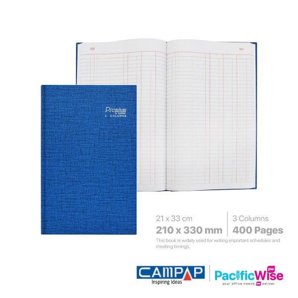 QP Hard Cover Book Foolscap 400 pg 3 Coloumn