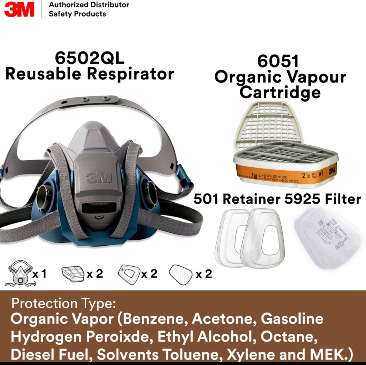 3M Rugged Comfort Quick Latch Half Gas Mask