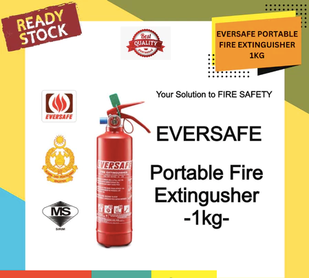 EVERSAFE PORTABLE FIRE EXTINGUISHER 1 KG ABC POWDER - SBM