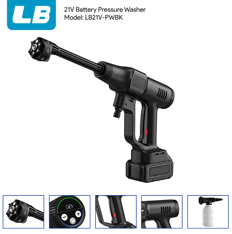 LB 21V CORDLESS BATTERY PORTABLE PRESSURE WASHER (LB21V-PWBK)