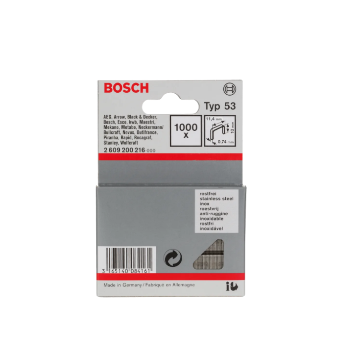 BOSCH FINE WIRE STAPLE TYPE 53 (10MM) (1609200366)