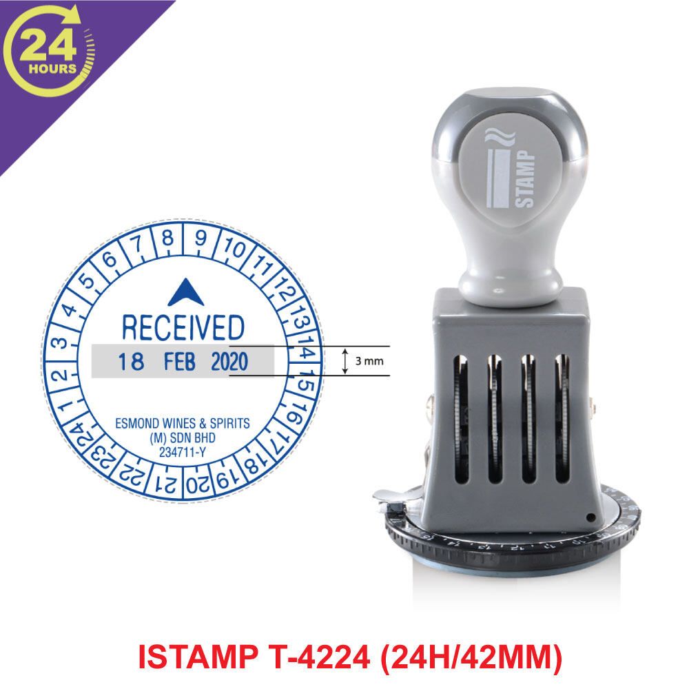IStamp Die Plate Dater Timer T-4224 (ø42mm) 24 Hours Stamp