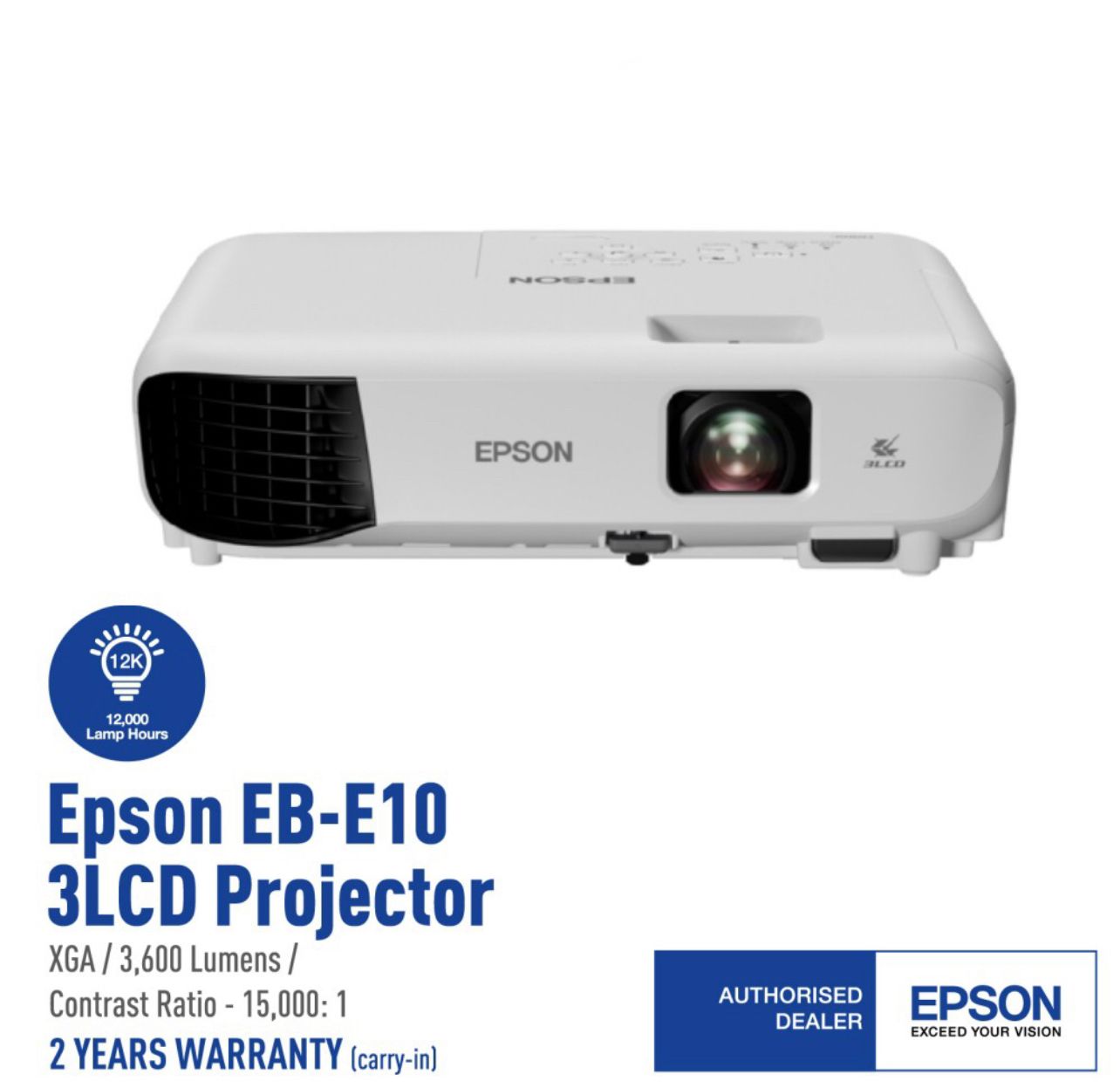 Epson EB-E10 LCD Projector FREE BAG HDMI