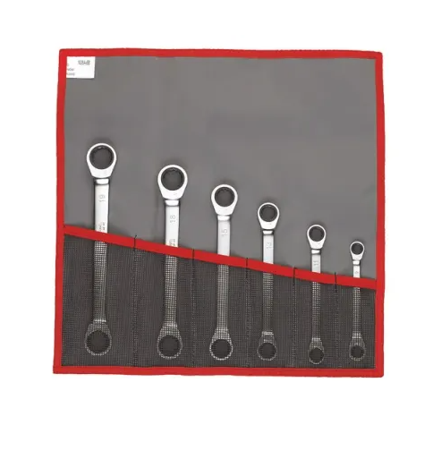 Facom Ratcheting Wrench Set, Metric, Double Ended 64.JE6T