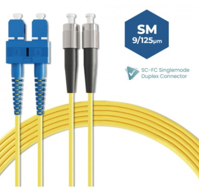 SC-FC 9/125 Singlemode Duplex Fiber Optic Patch Cable 5M 10M 15M