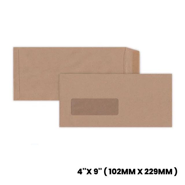 QP [BTB] Envelope Manila 4x9 (102x229mm) Window 500'S