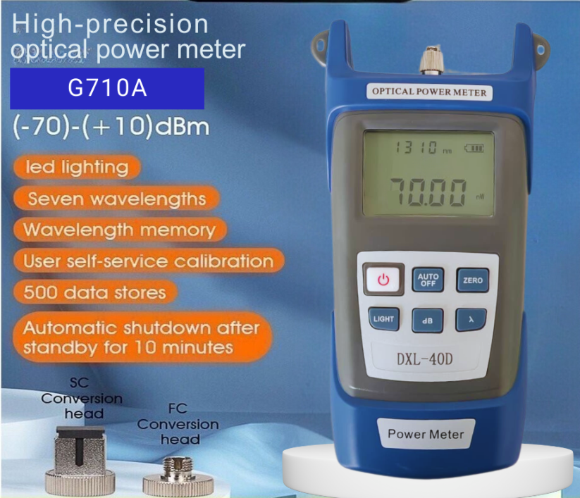 G710A OPTICAL POWER METER 7 WAVELENGTH NETWORK CABLE TESTER FTTH OPTICAL FIBER CABLE TESTER – 70~ + 10DBM OP701