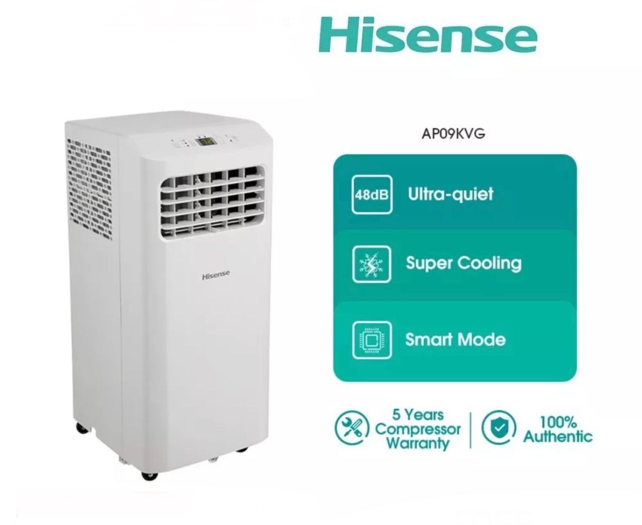 Hisense Portable Air Conditioner 1HP Portable Aircond Penghawa Dingin Mudah Alih R32 Air Cond 1HP AP09KVG