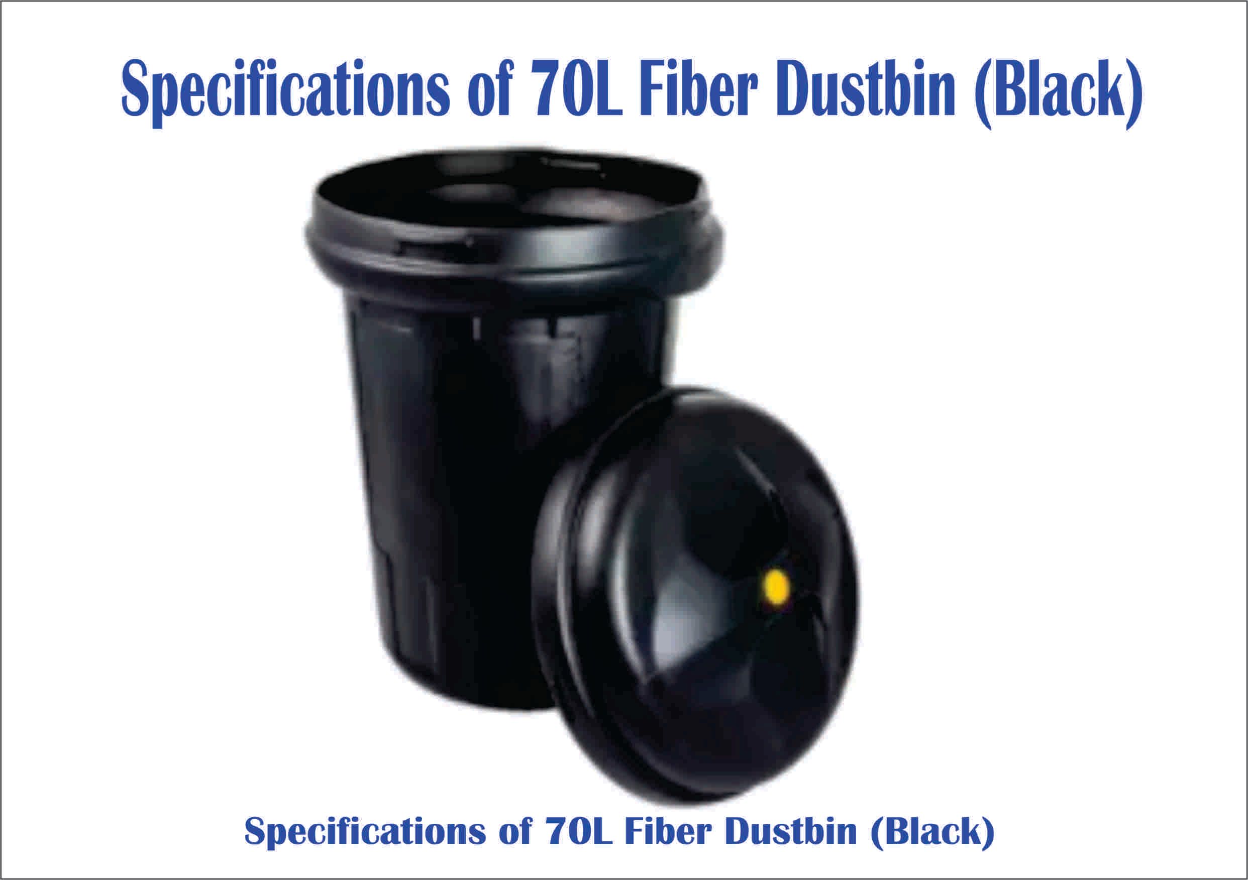 OCHA 70L Fiber Dustbin (Black)