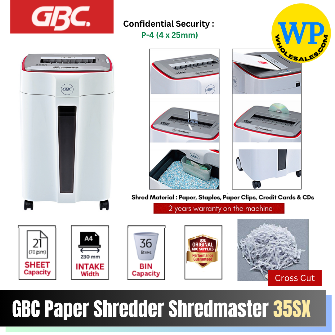 GBC Paper Shredder ShredMaster 35SX / 35SX / Medium Paper Shredder / Office Paper Shredder / Cross Cut / Mesin Pencincang / Mesin Potong Kertas