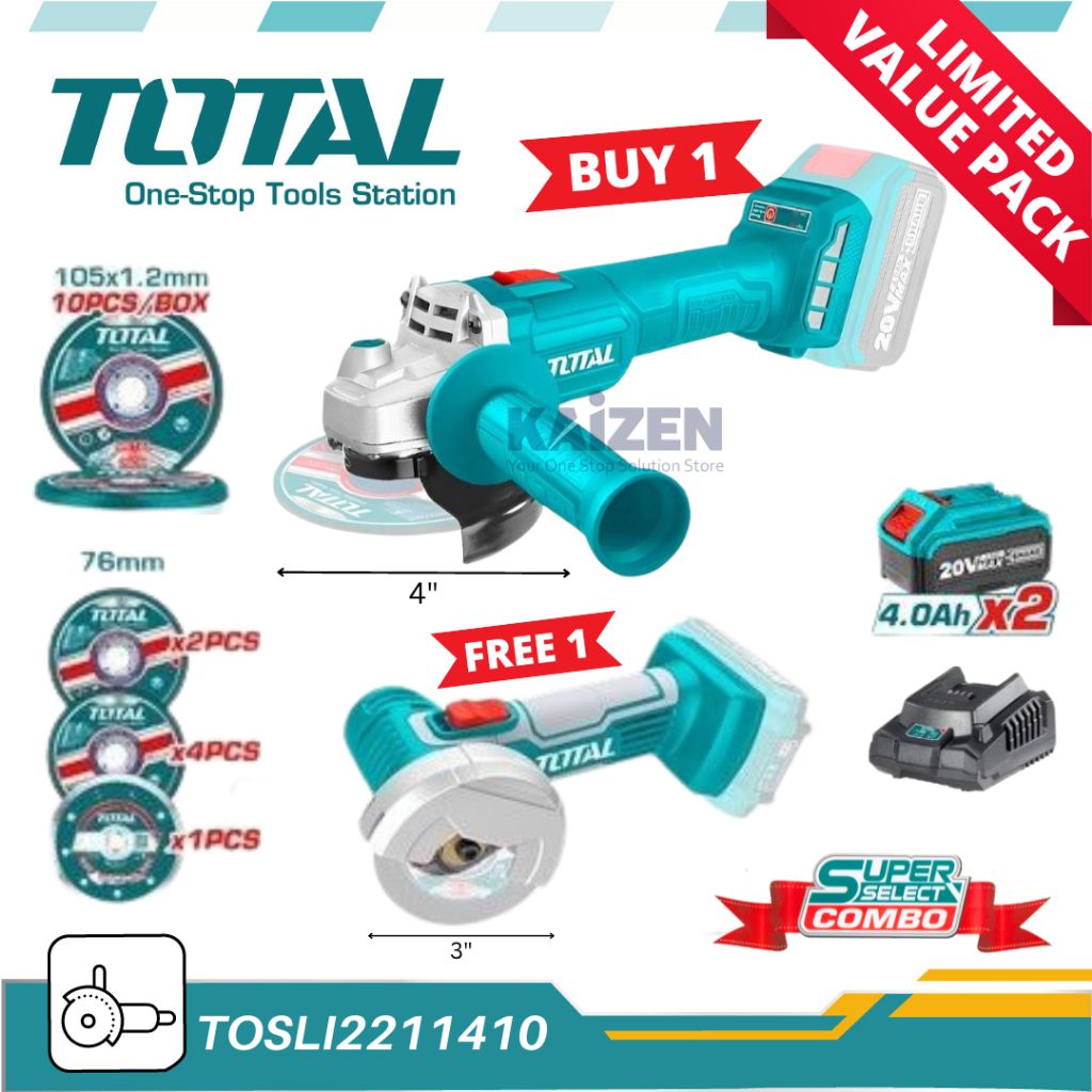 TOTAL TOSLI2211410 LI-ION CORDLESS COMBO