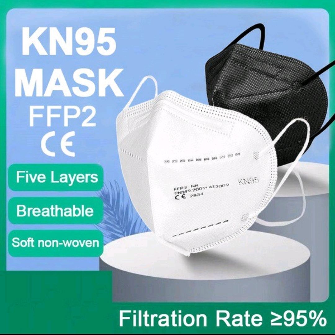 KN95 CE FFP2 MASK 5 LAYERS PROTECTION - Black 10pcs