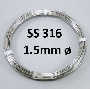 SS 316 STAINLESS STEEL WIRE SINGLE STRAND SS316 TIE WIRE SOFT 1.5MM DIAMETER
