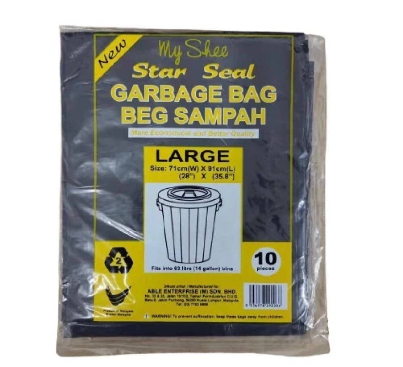 NA Black Garbage Bag Size L / Plastik Sampah Hitam / Bag Plastik Sampah Large