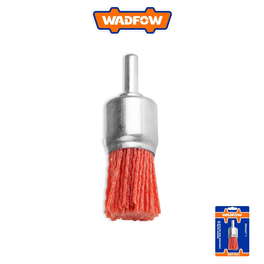 WADFOW NYLON END BRUSH (25MM, 1/4") WIRE DIAMETER: 1.2MM WIRE LENGTH: 25MM (WNY3601)