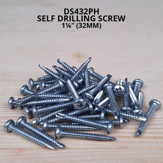 ATKC Self Drilling Screw DS432PH(ZP) #8 x 32.0mm Zinc Plated Pan Head (50PCS/PKT)