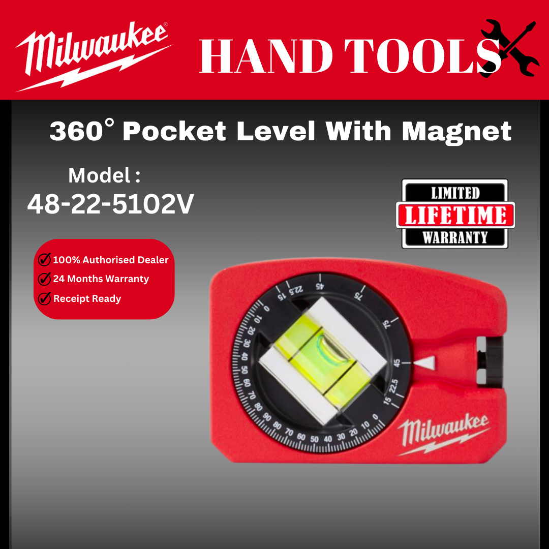 Milwaukee Milwwaukee Pocket Level With Magnet / Timbang Air / Water Level Ruler / Measuring Level