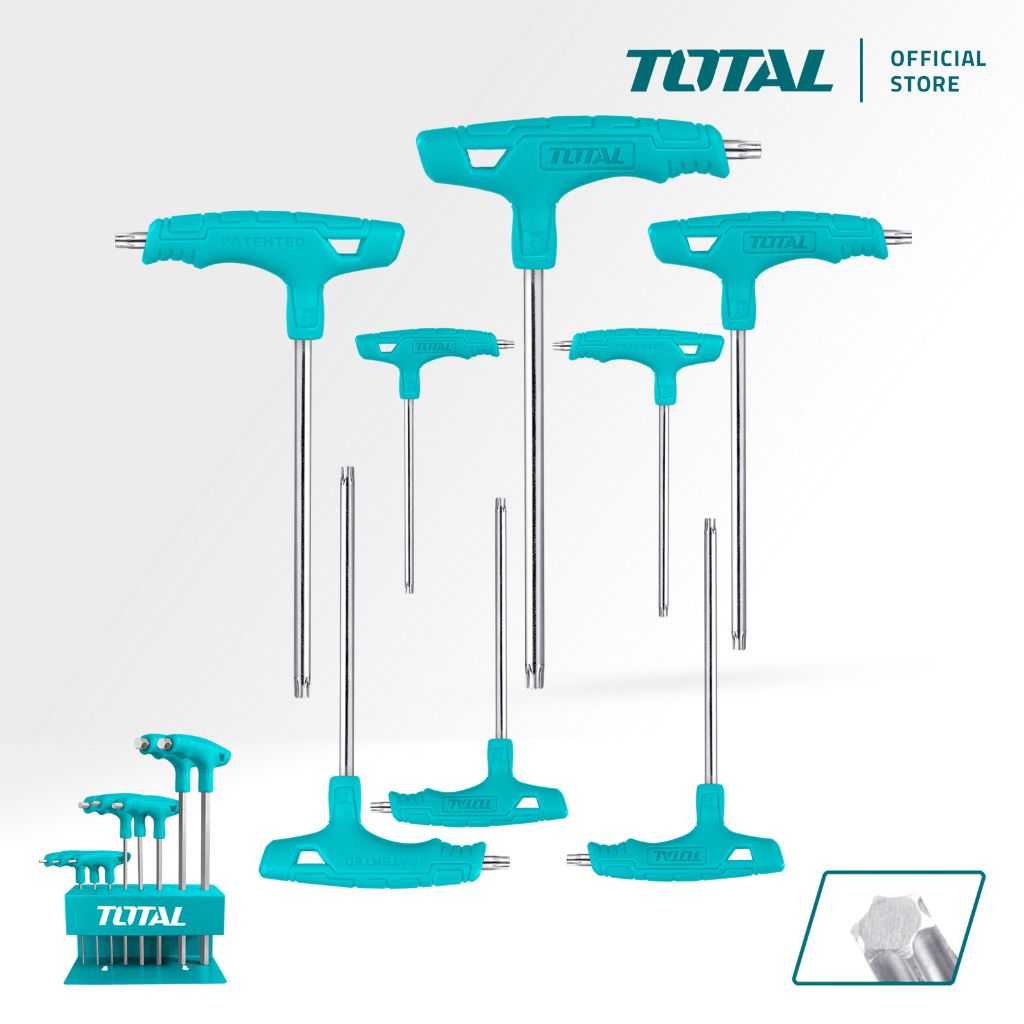 TOTAL T-HANDLE TORX WRENCH SET (T10-T50/75MM-200MM/8 PCS) THHW80836