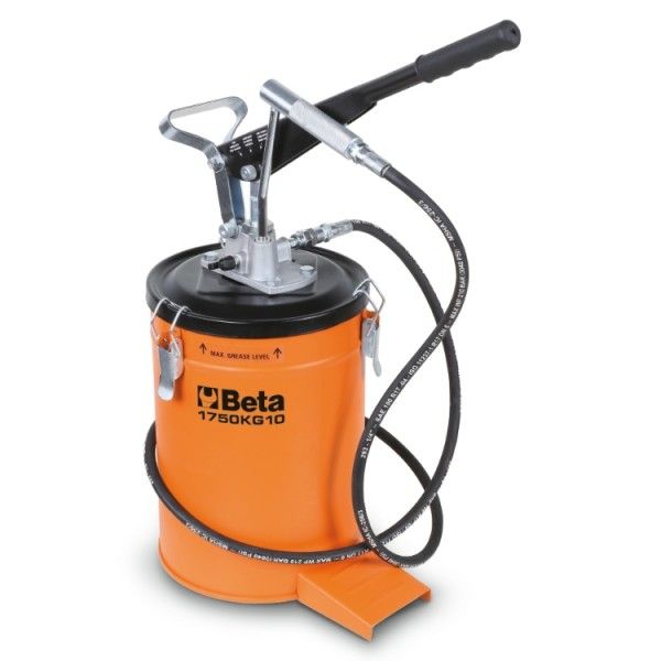 BETA *Beta Tools 017500100 1750KG10 Lever-Operated Grease Gun, 10 kg, with High-Pressure Hose, 2 m