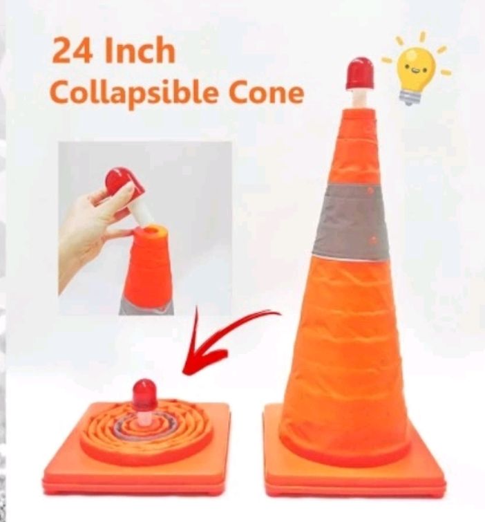 Cone Foldable Safety Cone With Light