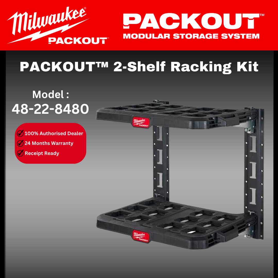 Milwaukee PACKOUT 2-Shelf Racking Kit / 48-22-8480 / Milwaukee Racking System / Tool Box Shelf