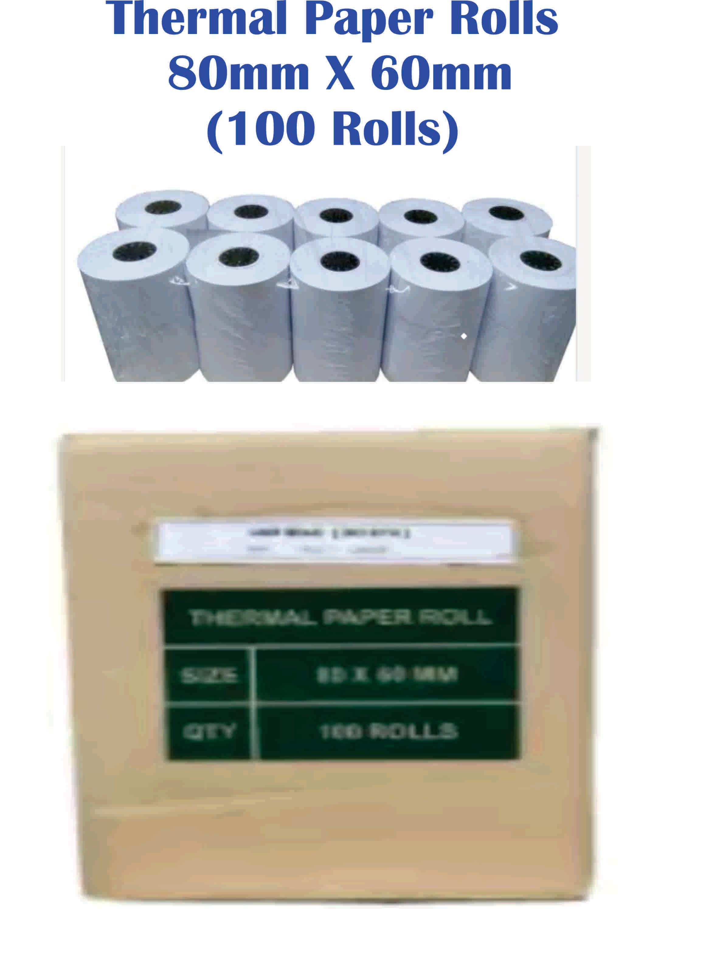 OCHA Thermal Paper Rolls 80mm X 60mm (1 Box 100 Rolls)-FREE DELIVERY SEMENANUNG MALAYSIA