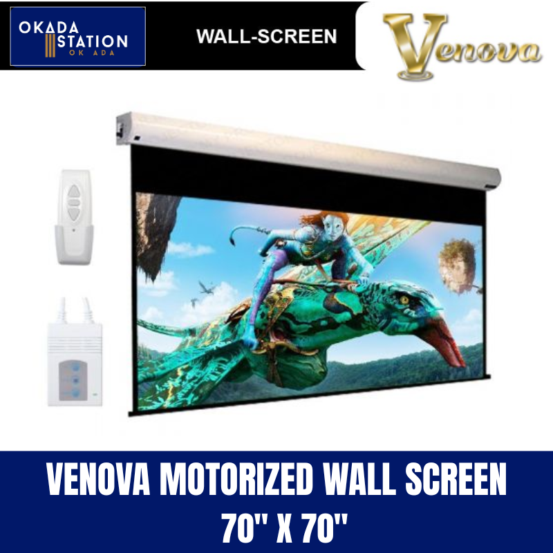 Venova Motorized Wall Screen 70" x 70" /Venova /Motorized Wall Screen /Wall Screen /Projector /Venova Motorized Wall Screen